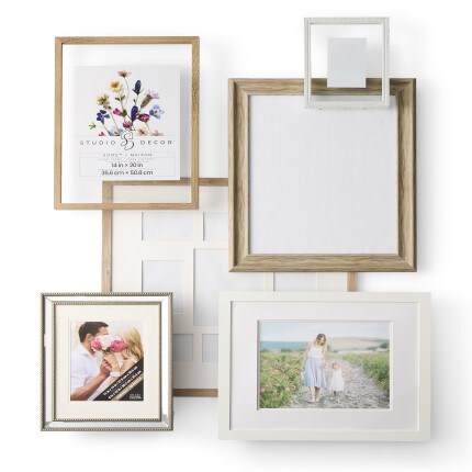 Assorted frames on white background