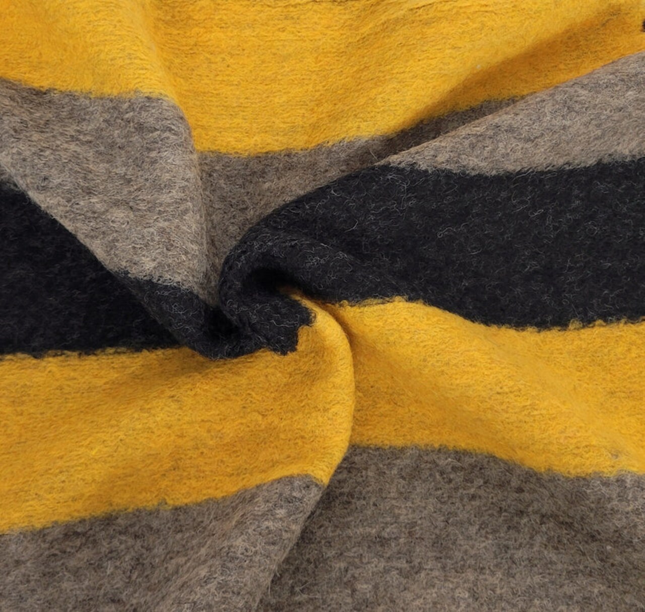 yellow and grey stiped wool fabric