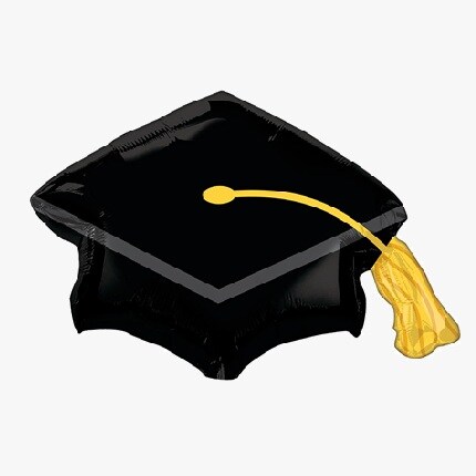 graduation cap shaped mylar balloon