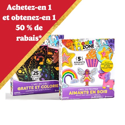 Kit de peinture sur bois avec aimants pour enfants et kit de grattage arc-en-ciel