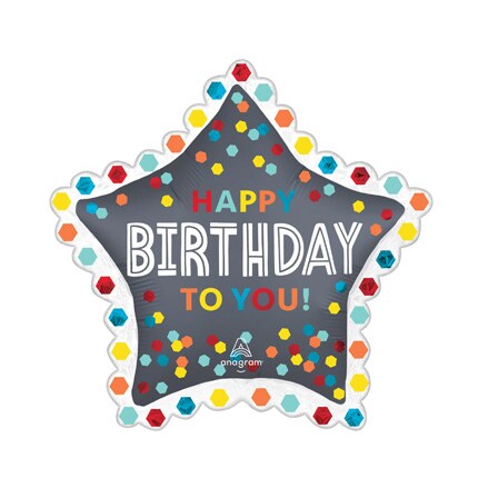 blue happy birthday balloon
