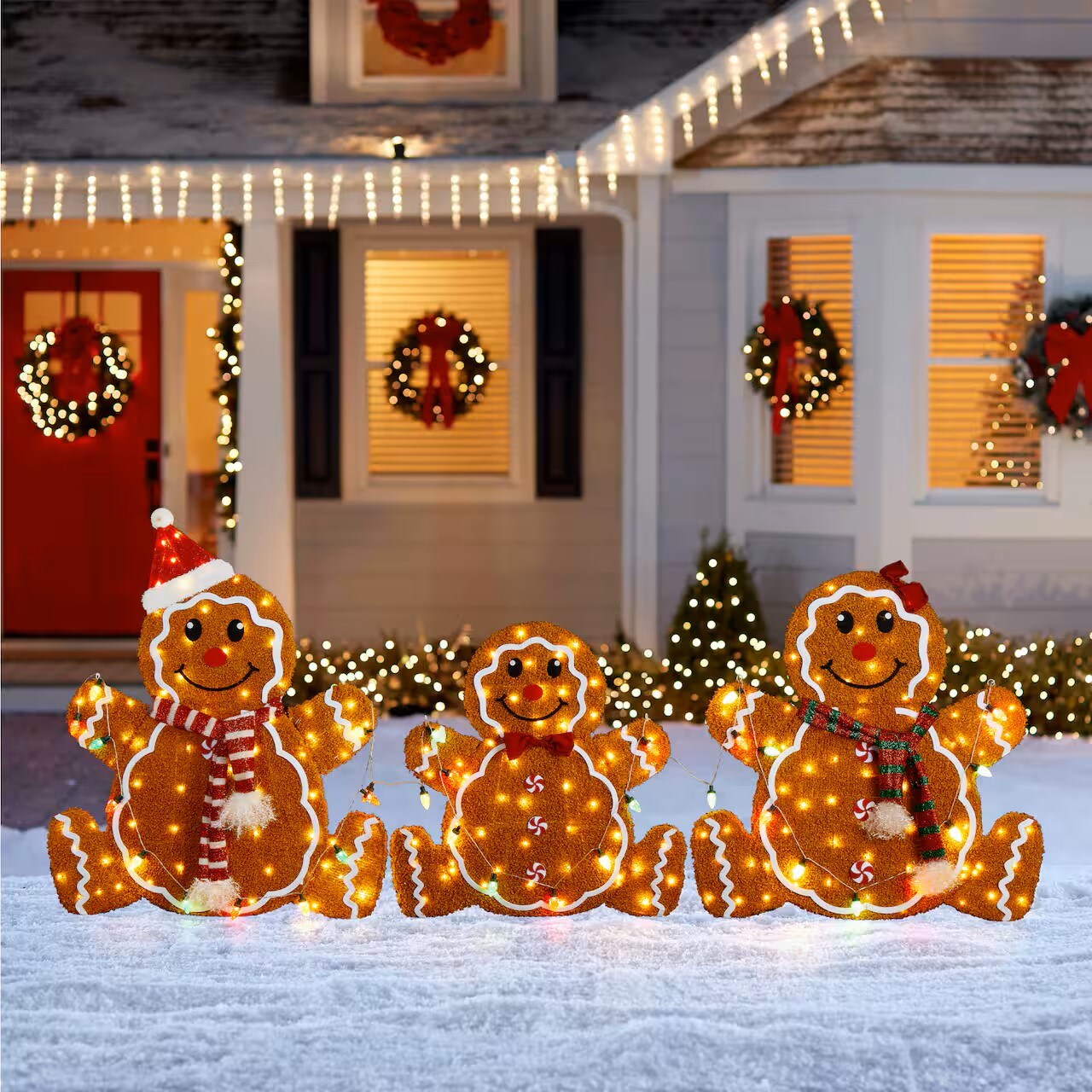 Glitzhome Christmas Outdoor Gingerbread Lights