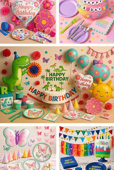 assortment of party supplies