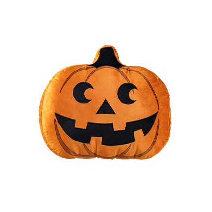 jack-o-lantern shaped pillow