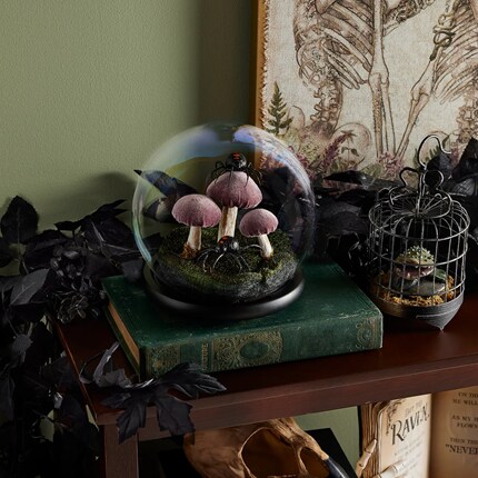 Crystal Ball with mushrooms and spiders