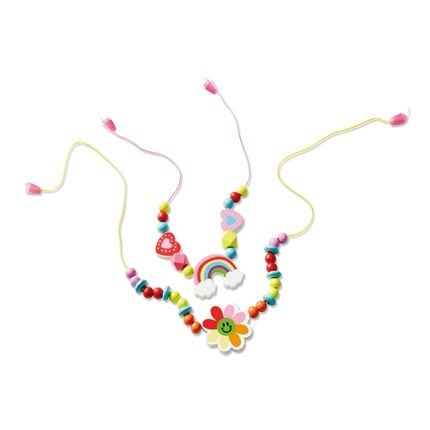 Kids Jewelry kit with flowers, rainbows, and other charms. 