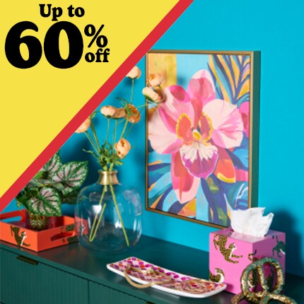 teal room with tropical pink accents