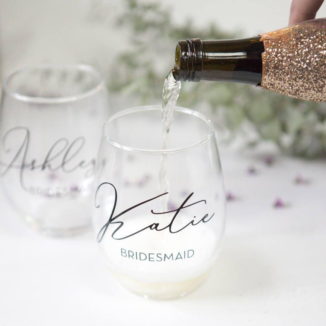 Personalized Bridesmaid Glass