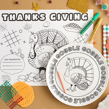 Thanksgiving kids crafts and entertaining supplies