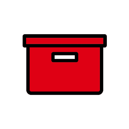 black line icon of photo box