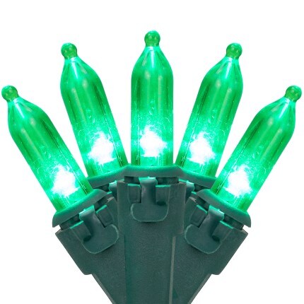 green christmas lights