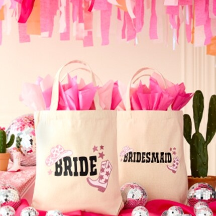 Bride and Bridesmaid bags for a party