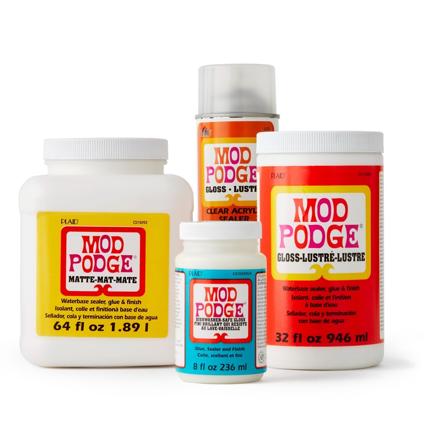 4 bottles of Mod Podge glue on table