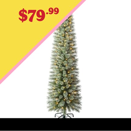 A Christmas tree with lights