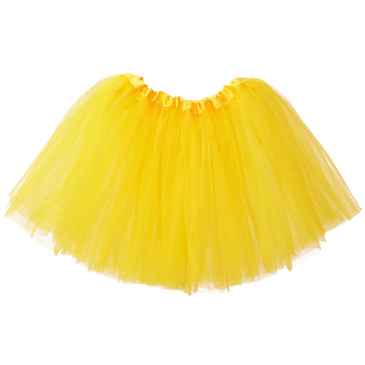 yellow tutu with blue background