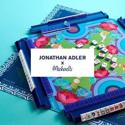 mahjong set with jonathan adler x michaels logo