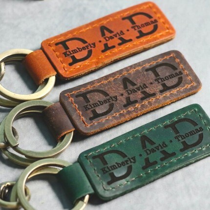 MakerPlace by Michaels: Personalized Keychains with word "DAD".