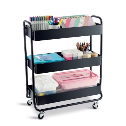 black rolling cart