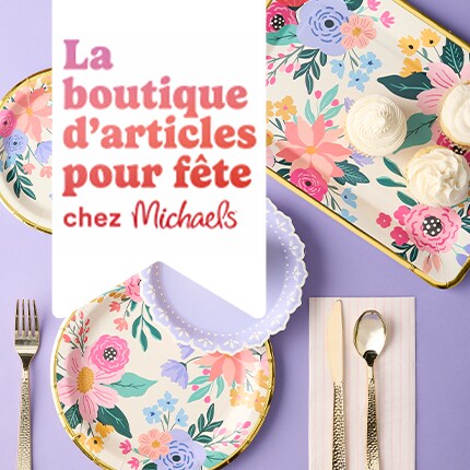 Spring party supplies with animal prints and pink and turquoise colors