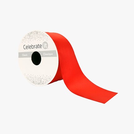 Bobine de ruban rouge uni