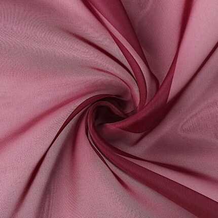 twist of maroon chiffon fabric