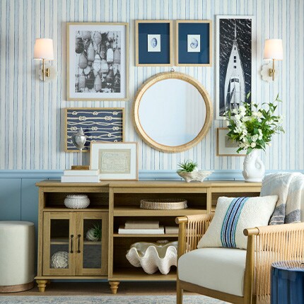 modern coast blue and white wall hangings