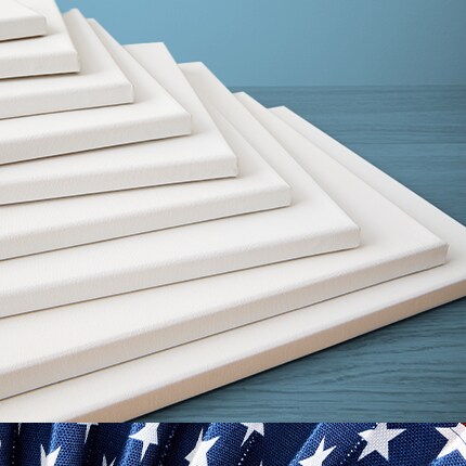 four assorted sized canvases