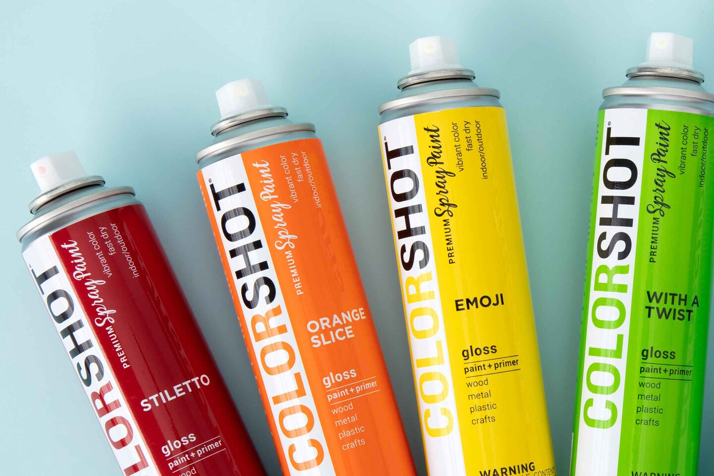 ColorShot spray paints in different colors 