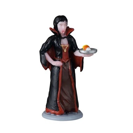 vampire woman figurine holding plate