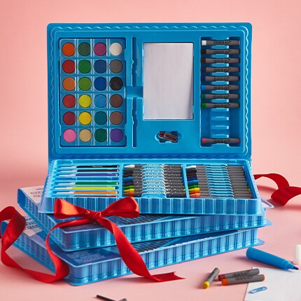 gift bags and wrapped boxes