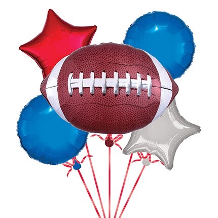 silver star, gold star, and graduation cap balloons