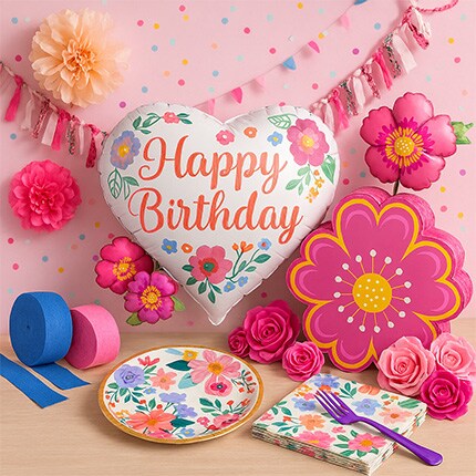 floral themed party kit