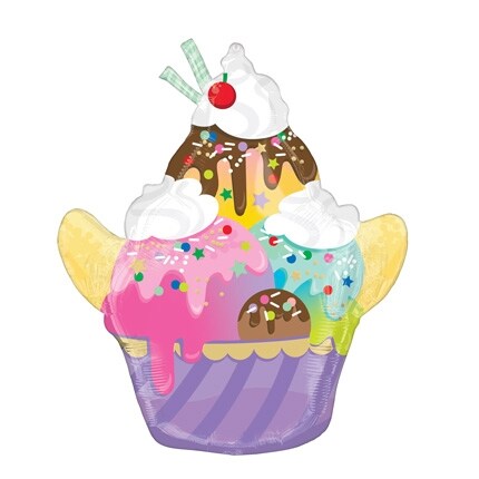 round balloon with cupcake