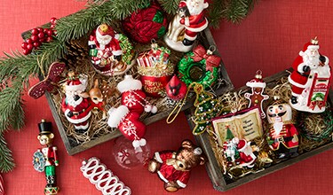 Start the season sale with Christmas tree decorated with pink and green decorations