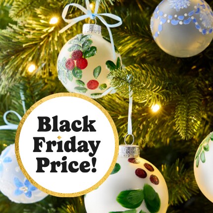 DIY ornaments on a tree painted