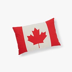 red and white maple leaf pillow