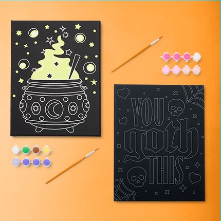 Halloween Papercrafts and painting supplies