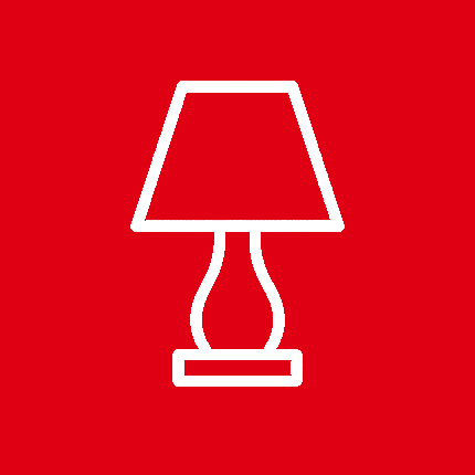 white outline of clock with red hands on black background