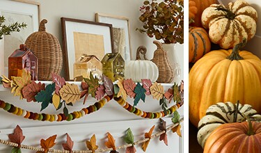 Fall decor on a mantle
