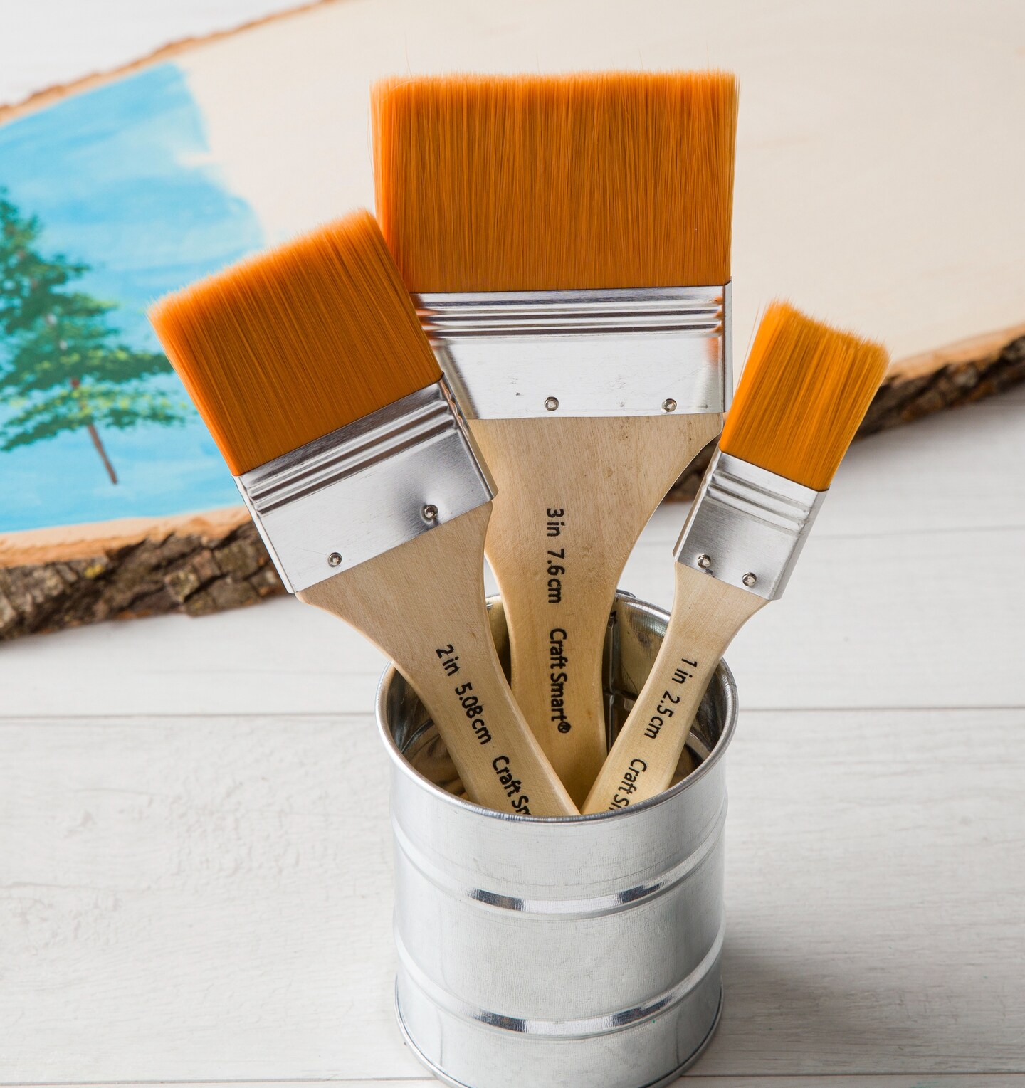  Gold Taklon Large Area Flat Brush Pack by Craft Smart®