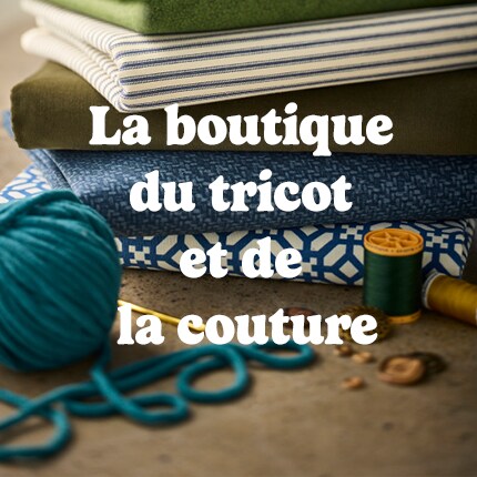 Le logo de la boutique de tricot et de couture