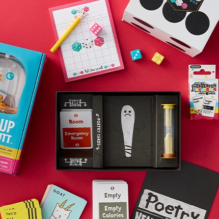 gift bags and wrapped boxes