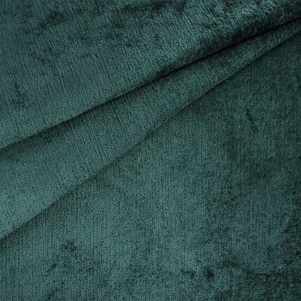 folded emerald green chenille fabric