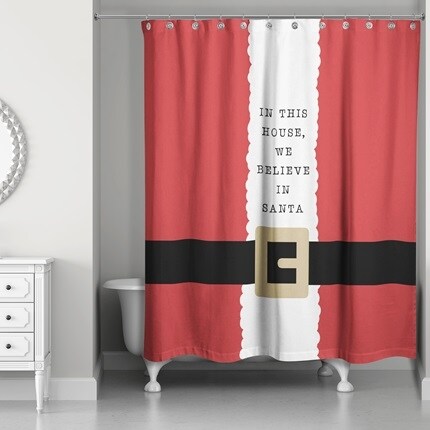 Bathroom christmas shower curtain