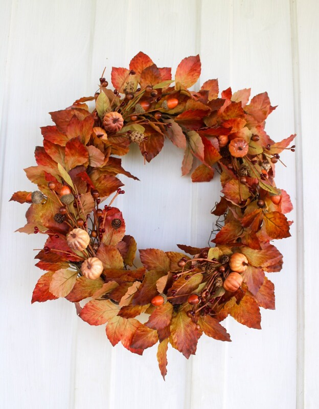 Fall foliage wreath