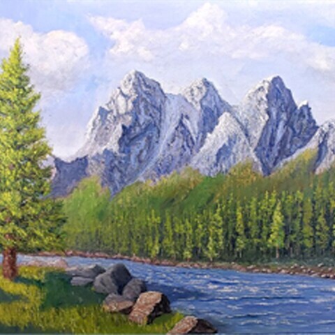 painting of mountains