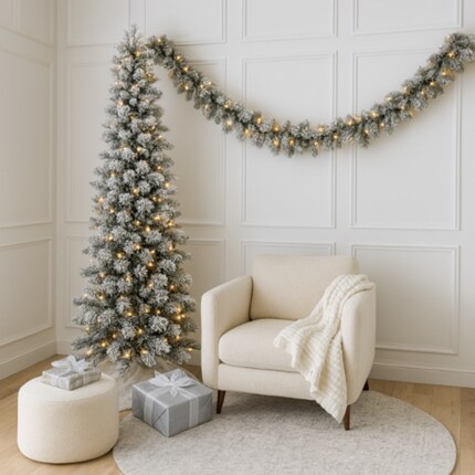 Flocked Slim Christmas Tree Collection