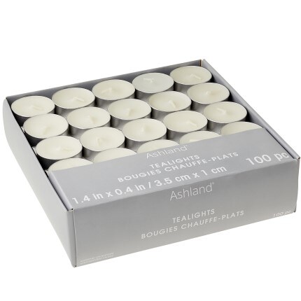100 pack box of white tea lights