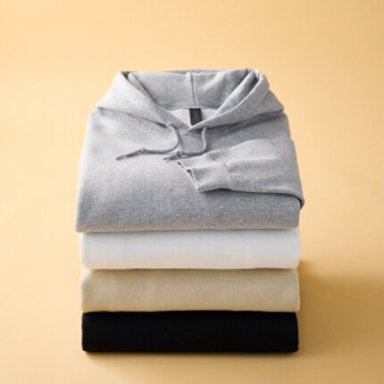Gildan hooded sweatshirts stacked 