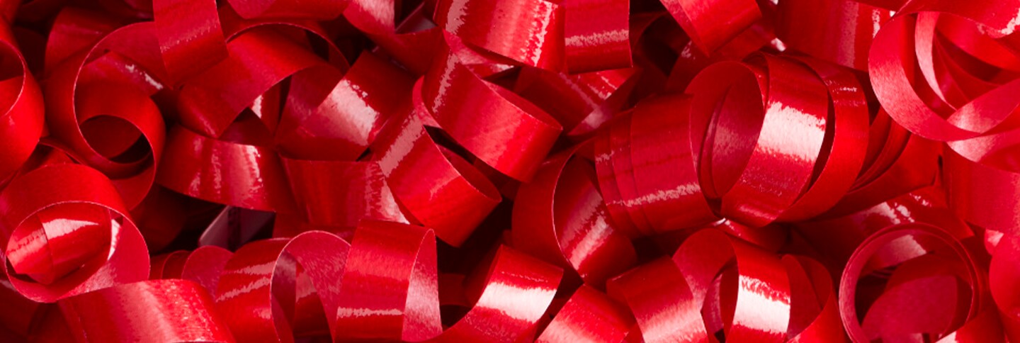red curling ribbon